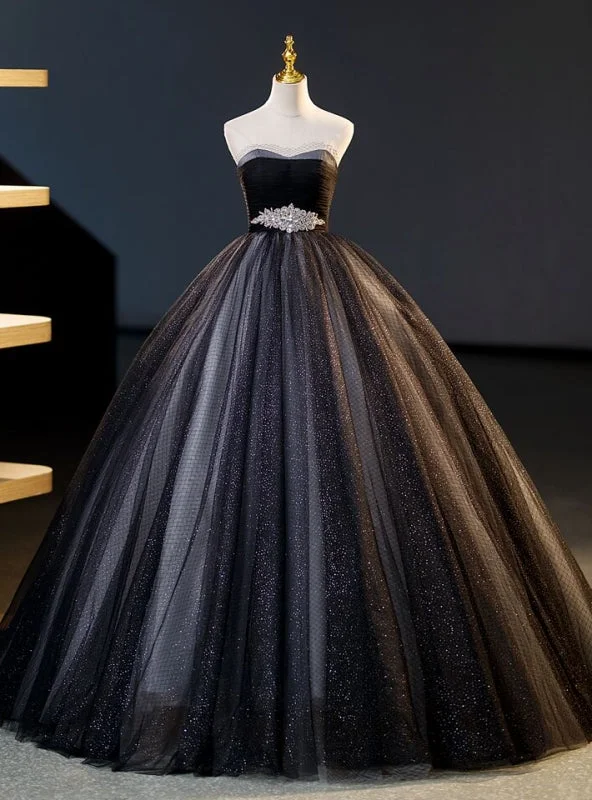 women's ruffle dressesBlack Tulle Sequins Sweetheart Pleats Crystal Quinceanera Dress women's ruffle dressesBlack Tulle Sequins Sweetheart Pleats Crystal Quinceanera Dress