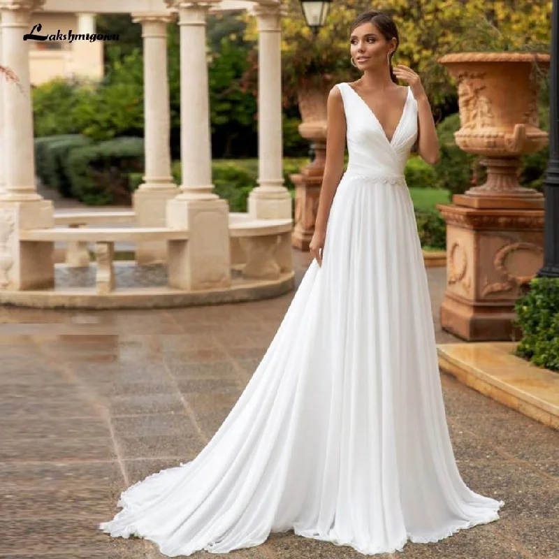 Mermaid DressRoycebridal Lakshmigown Bohemian Beach Wedding Dress Summer Simple Chiffon Mermaid DressRoycebridal Lakshmigown Bohemian Beach Wedding Dress Summer Simple Chiffon