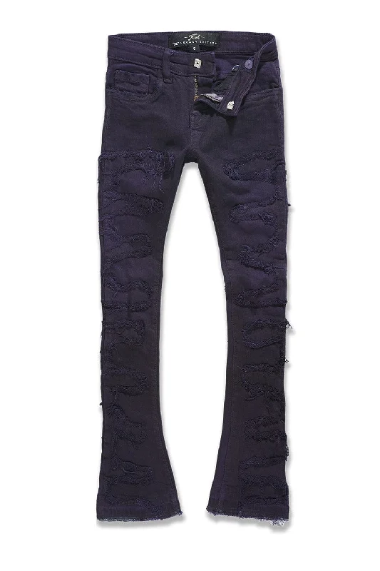 High-Waisted Men's JeansKids Stacked Oasis Denim (Purple)
