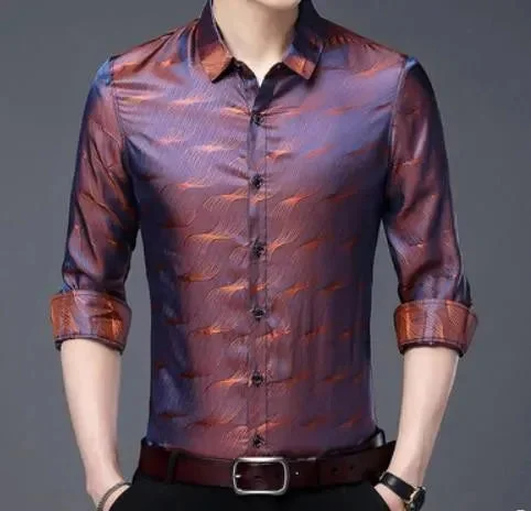 Men's Floral Print Shirts for Spring and SummerStewart Satin Summer Shirt For Men