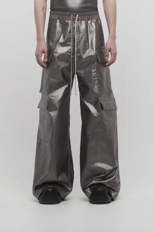 Men's Pants with Hidden ButtonsRick Owens Cargo Belas in Gun Metal