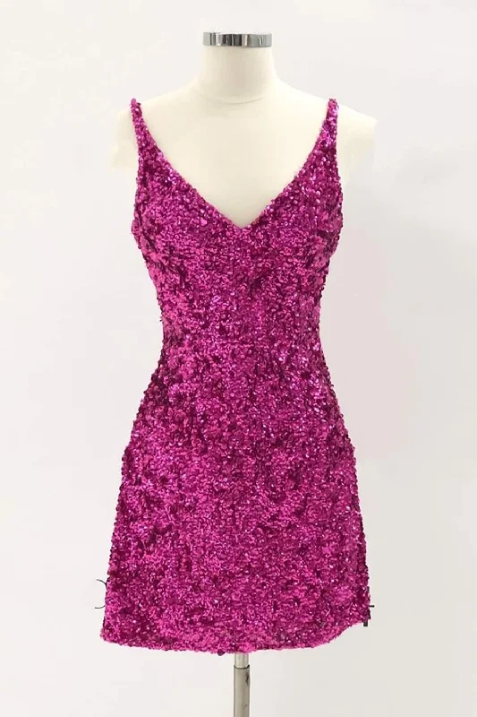women's unique dressesOrange One Shoulder Sequined Homecoming Dress