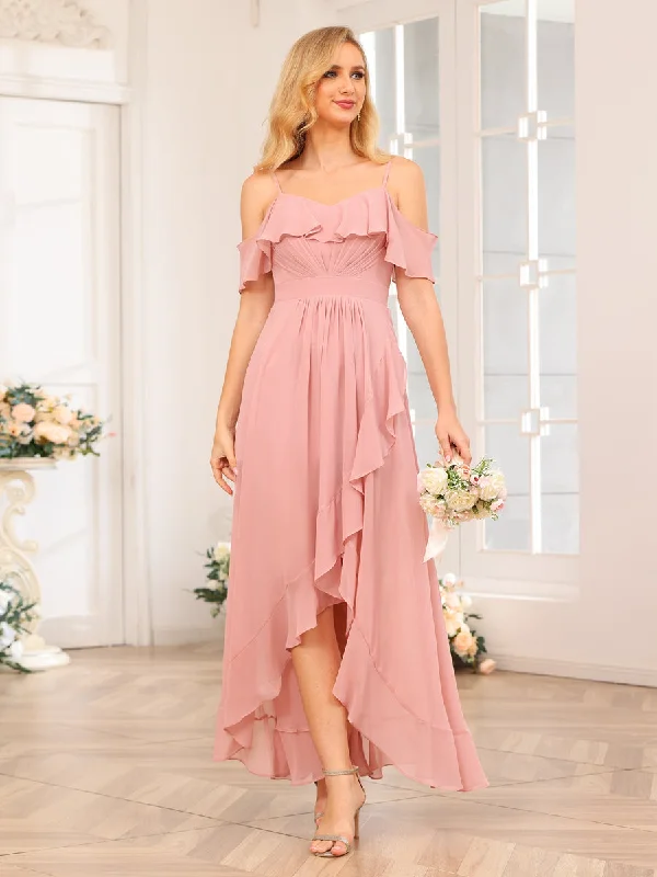Animal Print DressA-Line/Princess Spaghetti Straps Long Wedding Party Dresses with Ruffles Animal Print DressA-Line/Princess Spaghetti Straps Long Wedding Party Dresses with Ruffles