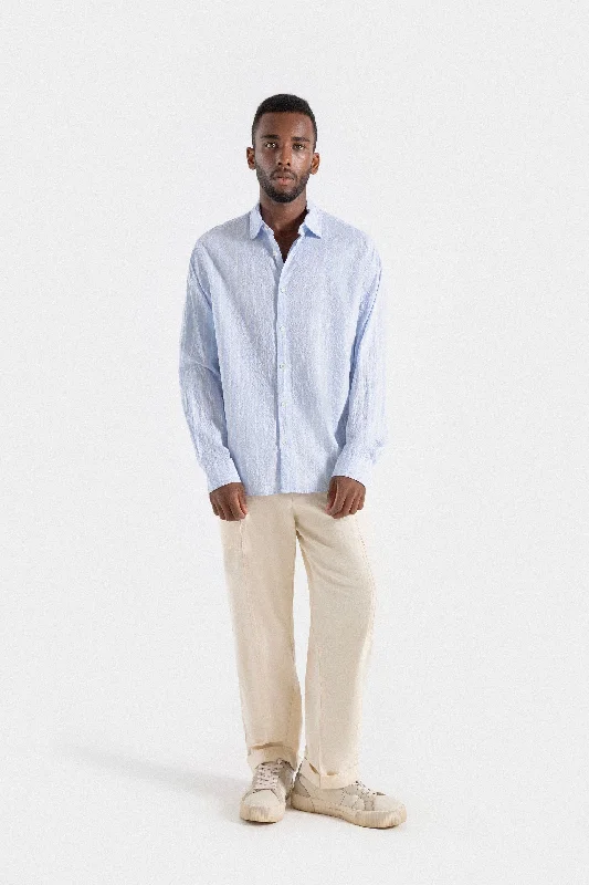 Durable Men's Work ShirtsSeersucker Striped Shirt