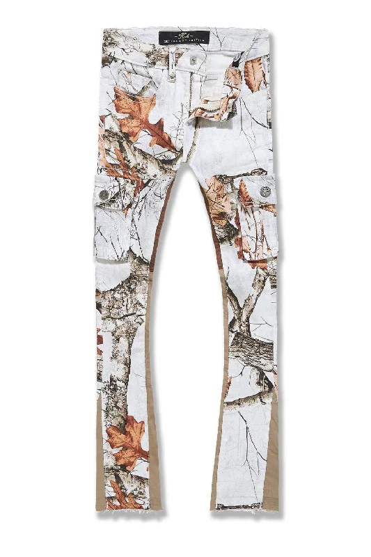 Men's Jeans for a Dressy OccasionKids Stacked Camo Cargo Denim (Snow Camo)