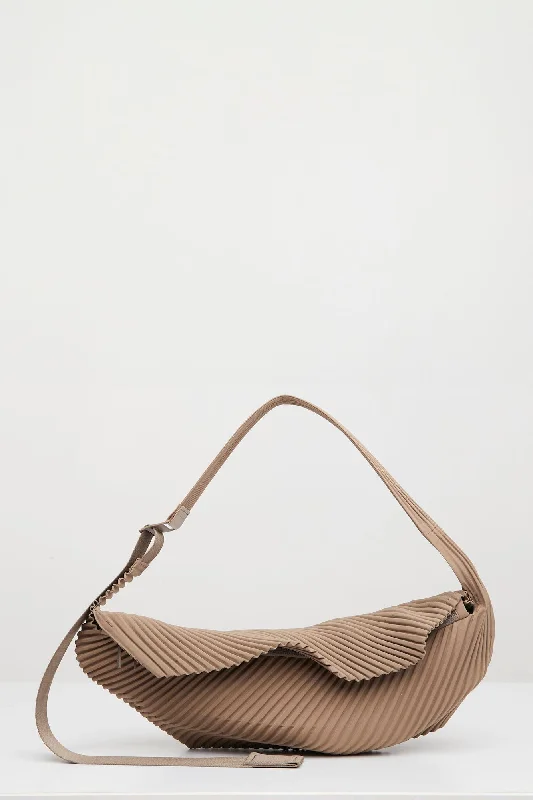 Men's Patterned Pants with ChecksHomme Plissé Issey Miyake Pleats Crossbody in Light Mocha Brown Men's Patterned Pants with ChecksHomme Plissé Issey Miyake Pleats Crossbody in Light Mocha Brown