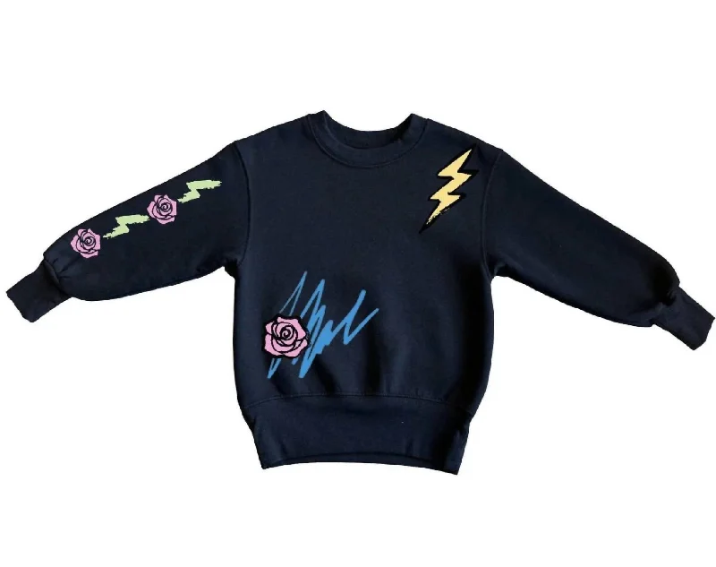 Men's Sweaters with EmbellishmentsKids' Stones Crew Sweatshirt In Jet Black