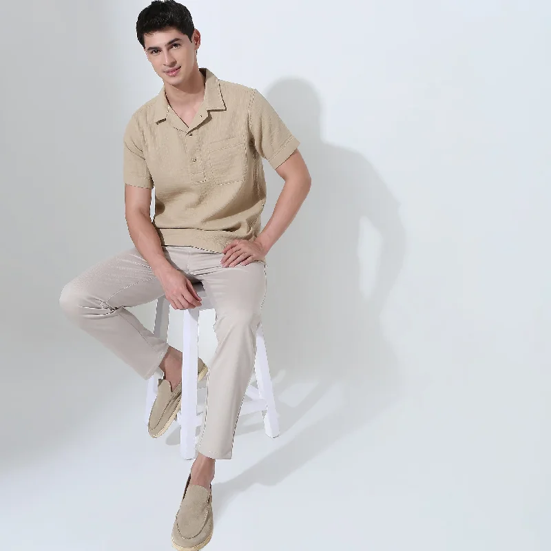 Men's Monochrome Shirts for a Minimalist VibeRegular Fit Structured Shirt