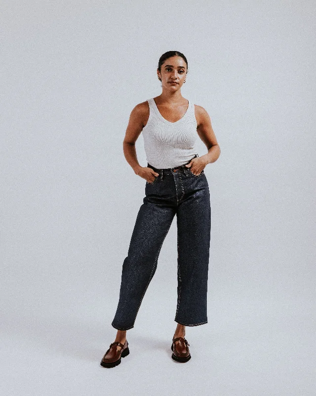 Men's Jeans for a Night OutThe Edith - Wide Crop - Indigo Denim.