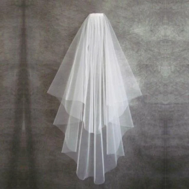 Elegant DressRoycebridal Short Wedding Veils with Comb Two Layers