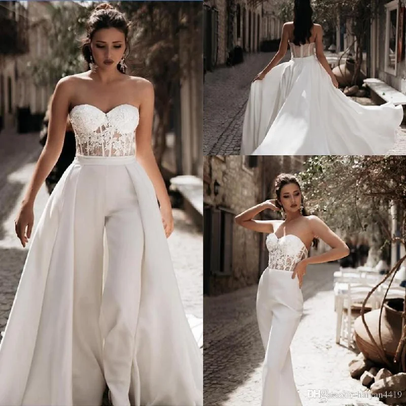 women's short-sleeved dressesRoycebridal Lace O-Neck Long Sleeves Wedding Dresses
