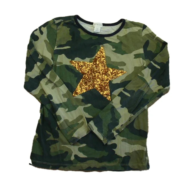 Men's Sweaters with Built-In ScarvesCrewcuts Girls Green Camo Long Sleeve T-Shirt