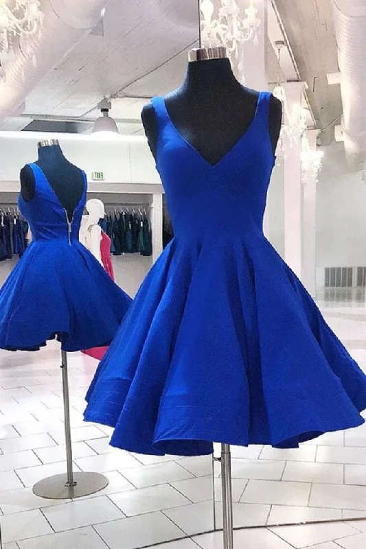 women's denim dressesBlue Homecoming Dress, Blue Formal Evening Dress    cg22122
