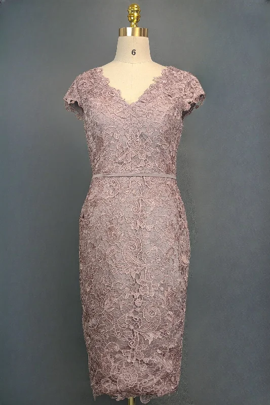 women's maximalist dressesElegant Lace V-neck Cap Sleeves Mother of the Bride Dresses with Sash women's maximalist dressesElegant Lace V-neck Cap Sleeves Mother of the Bride Dresses with Sash