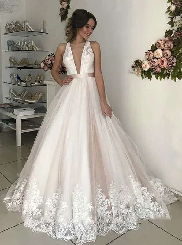 women's casual Friday dressesDeep V Neck Backless Wedding Dresses Lace Appliques Bridal Gown OW700 women's casual Friday dressesDeep V Neck Backless Wedding Dresses Lace Appliques Bridal Gown OW700