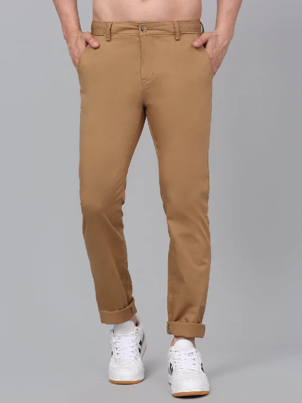 Men's Patterned Pants with Geometric DesignsMen's Khaki Self-Design Non-Pleated Stretchable Casual Trouser Men's Patterned Pants with Geometric DesignsMen's Khaki Self-Design Non-Pleated Stretchable Casual Trouser