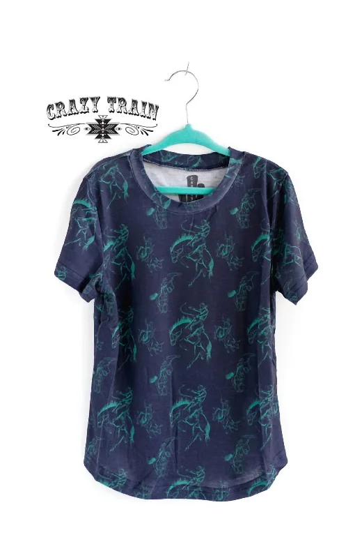 Comfortable Men's Cotton SweatersBoy's Buddy Buckaroo Tee In Navy