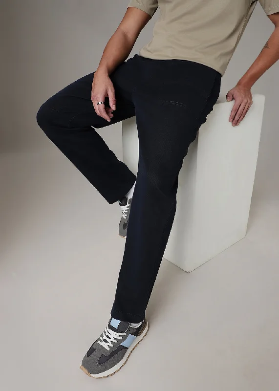 Relaxed-Fit Men's JeansNavy Blue Drawstring Denim