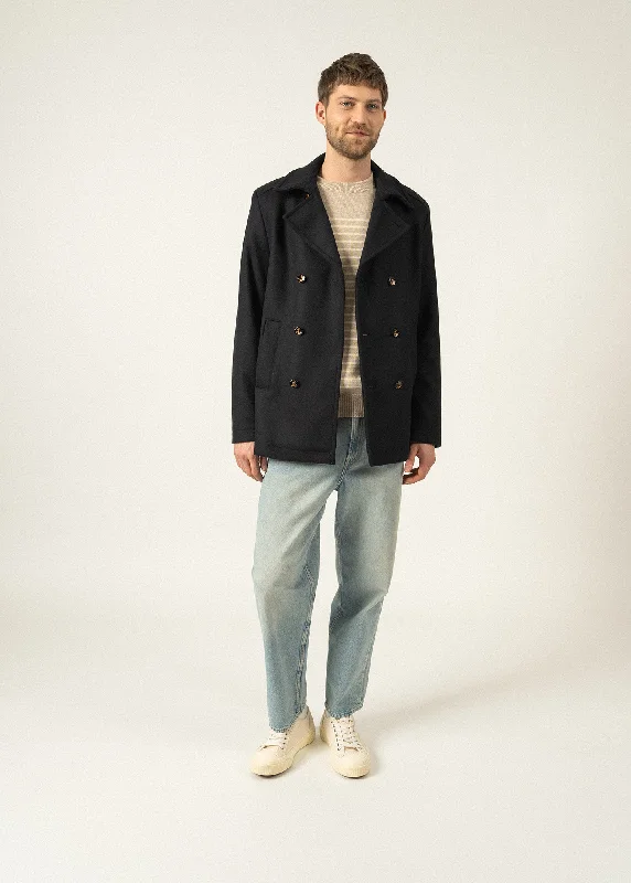 Men's Coats for SpringSt Hilaire peacoat - slim fit, in wool cloth (NAVY)