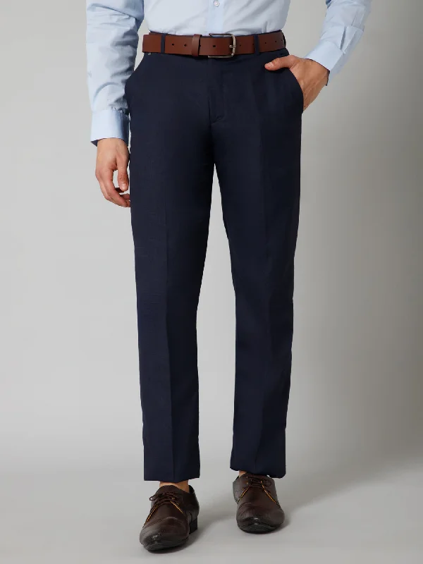 Men's Pants with Ripped and Distressed DetailsMen's Formal Flat front Navy Blue Trousers Men's Pants with Ripped and Distressed DetailsMen's Formal Flat front Navy Blue Trousers
