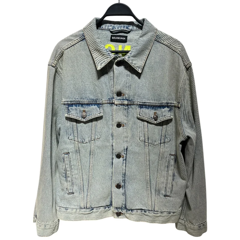 Designer Men's JeansBALENCIAGA/Denim Jkt/XL/Denim/BLU/neon yellow text