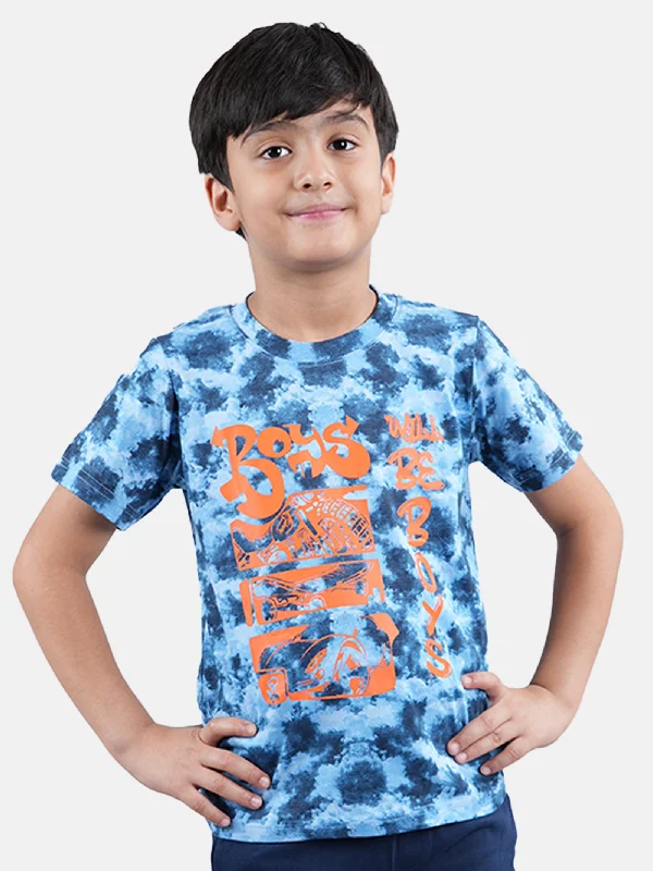 Men's Sweaters with Patchwork DesignsBoys Tie and Dye Tee With Chest Print