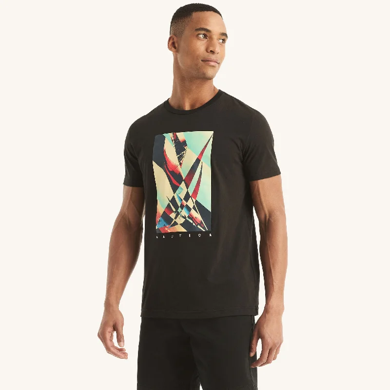 Men's Sweaters with High-Low HemlinesNautica Mens Sustainably Crafted J-Class Graphic T-Shirt