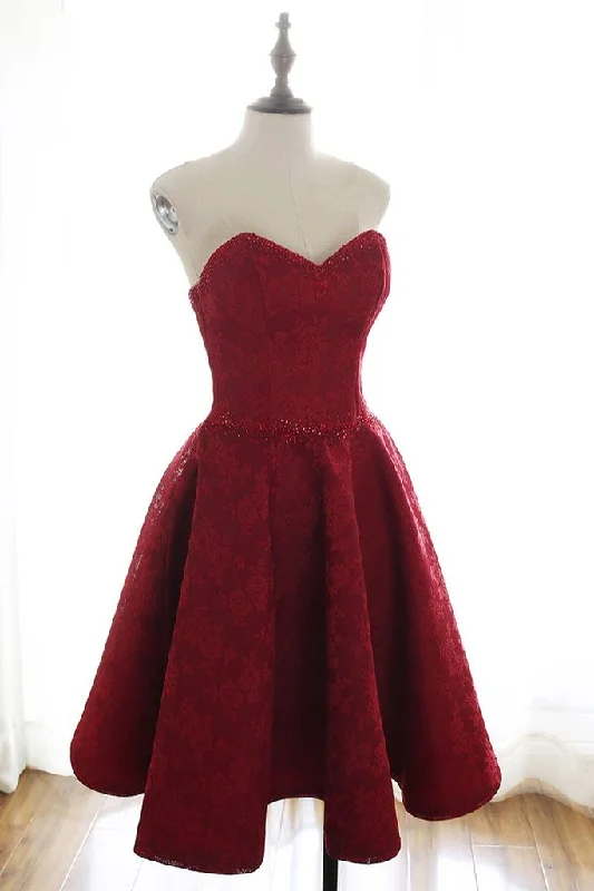 women's evening dressesShort Burgundy Lace Homecoming Dress, Maroon Lace Formal Evening Dress cg23336 women's evening dressesShort Burgundy Lace Homecoming Dress, Maroon Lace Formal Evening Dress cg23336