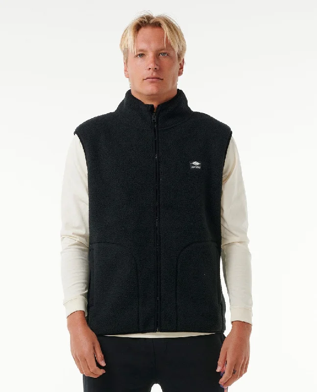 Men's Coats for Tall MenRip Curl Quest Polar Vest Jacket-Black
