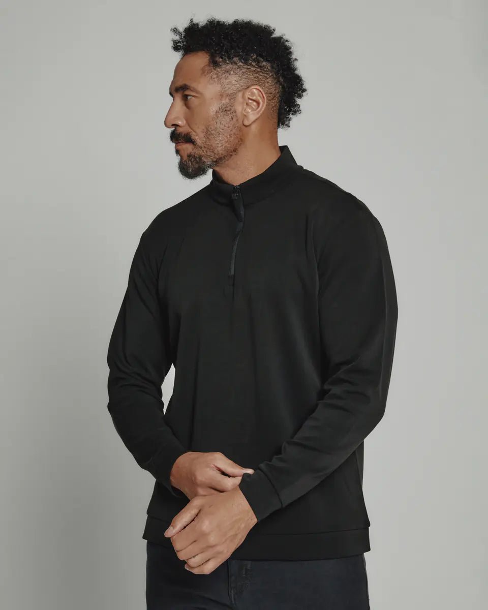 Men's Coats with Contrast StitchingREV™ Quarter-Zip - Black