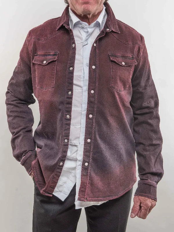 Men's Coats with VentilationRoper Western Snap Shirt/Shacket - Bordeau
