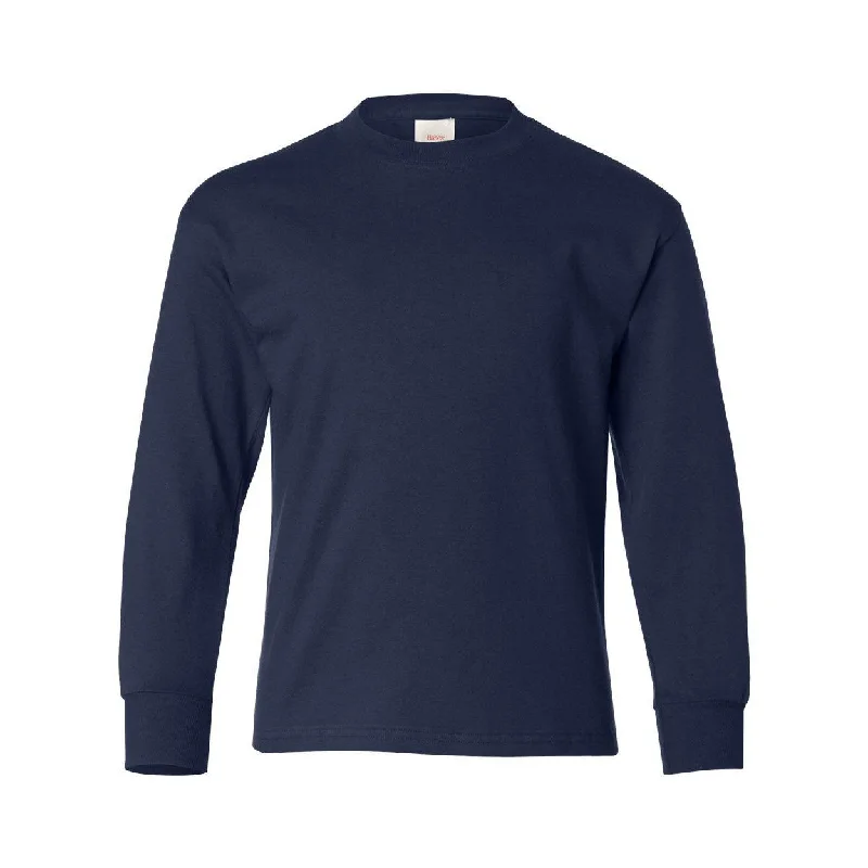Men's Sweaters with Belt AttachmentsHanes Authentic Youth Long Sleeve T-Shirt