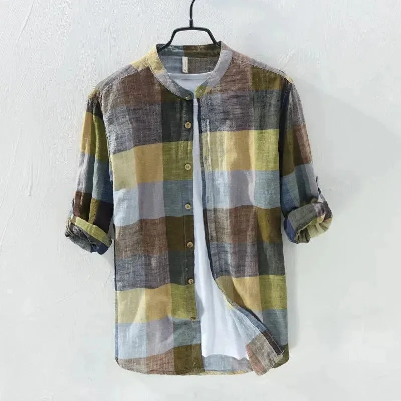 Men's Timeless Dress Shirts for Enduring StylePlaid Linen Shirts For Men