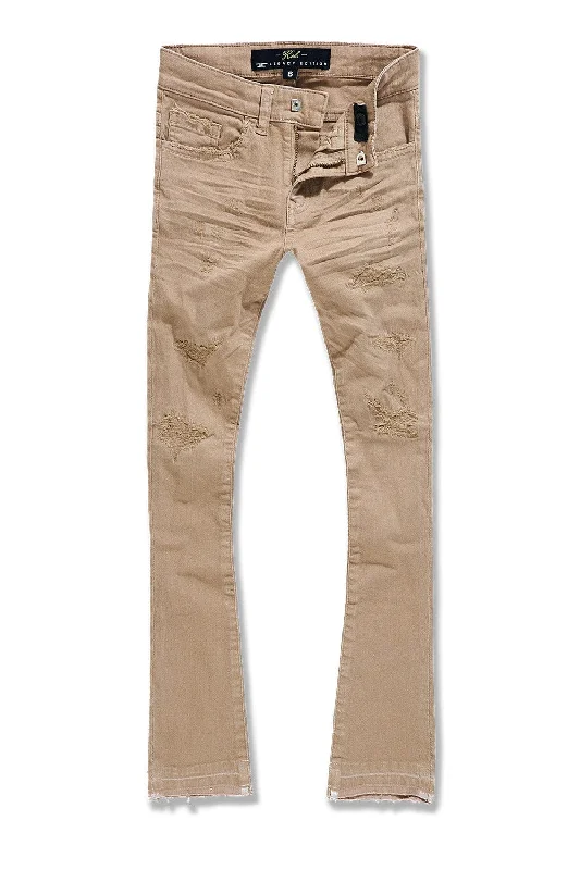 Fashion-Forward Men's JeansKids Stacked Tribeca Twill Pants (Khaki)