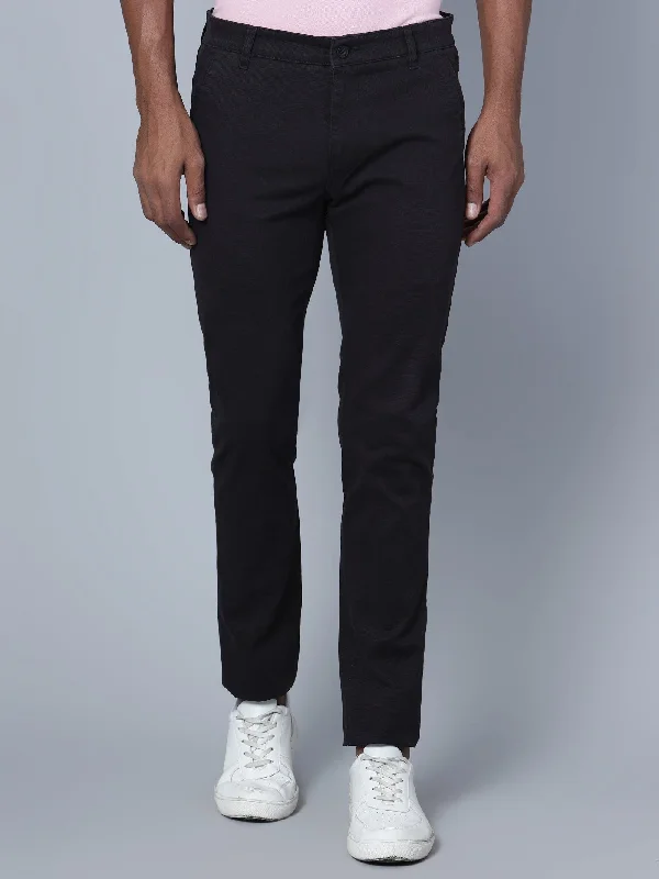 Men's Pants with Stain-Resistant TreatmentMen's Casual Flat front Black  Trousers