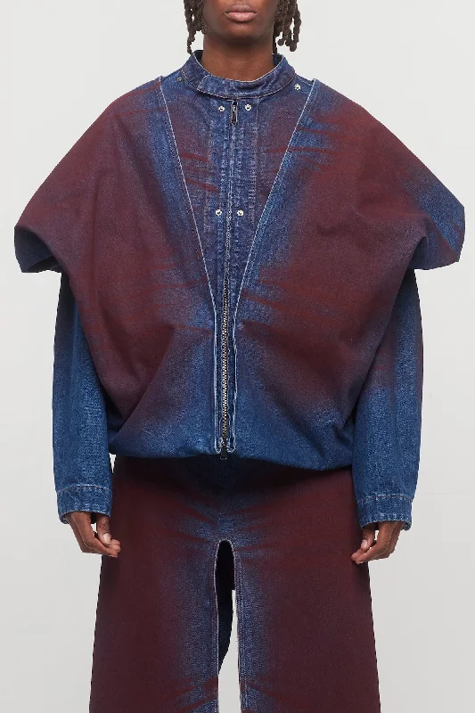 Stylish Men's Cargo PantsY/Project Snap off Panel Hood Denim Jacket