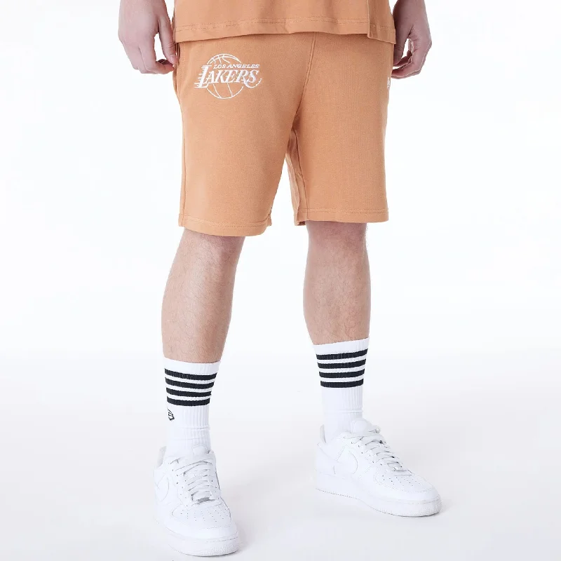 Men's Denim Shorts for SummerLA Lakers NBA League Essential Dark Beige Shorts