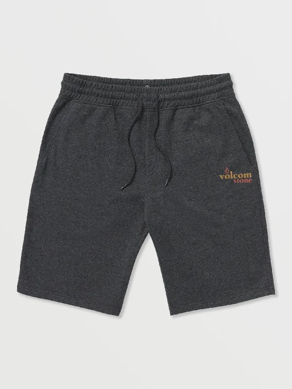 Men's Pants with Adjustable WaistbandsStone Bubbled Elastic Waist Shorts - Heather Black