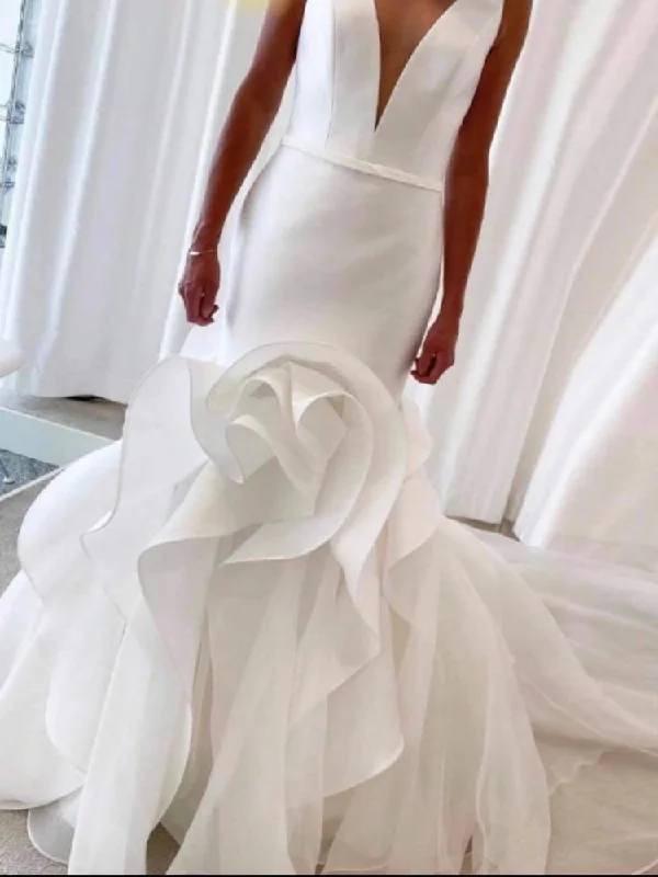 Cocktail DressRoycebridal Lakshmigown Mermaid Wedding Dress V-neck Sexy Women