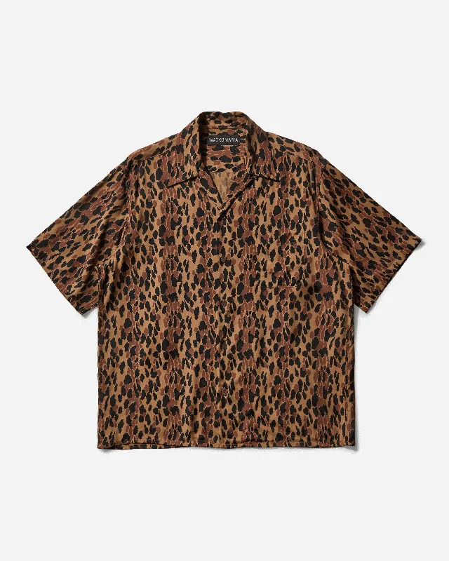 Men's Patterned Dress Casual Shirts for Smart-Casual EventsMen's Leopard Hawaiian Shirt Brown Men's Patterned Dress Casual Shirts for Smart-Casual EventsMen's Leopard Hawaiian Shirt Brown