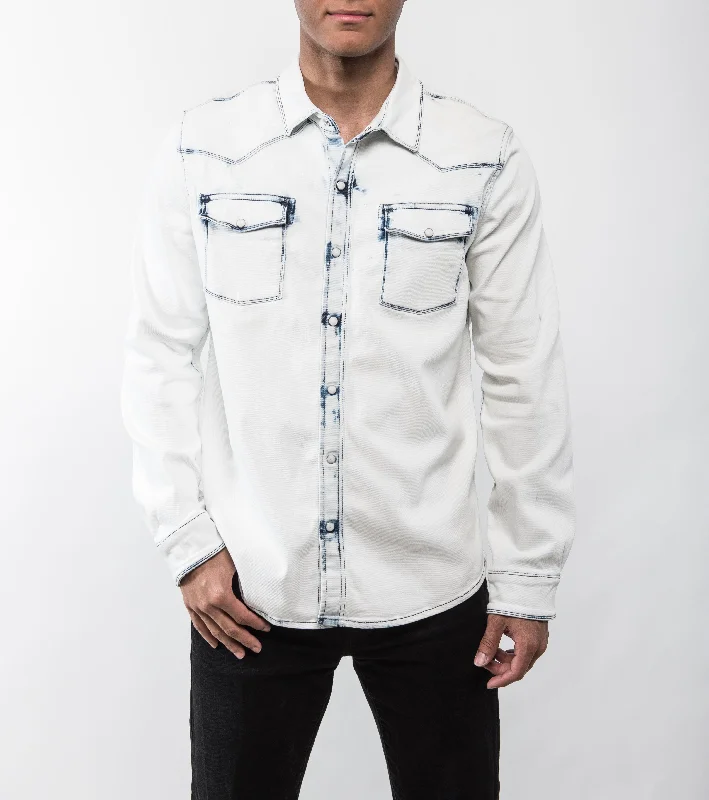 Winter-Ready Men's CoatsRoper Western Snap Shirt - Blue Overdye