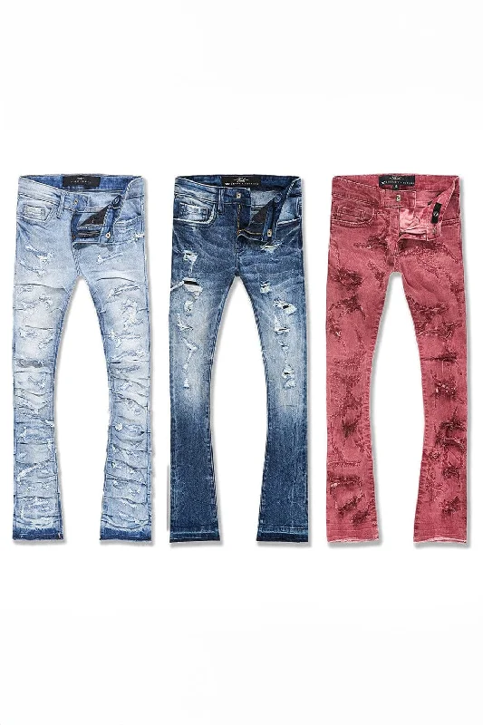 High-Quality Ripped Men's JeansKids Stacked Denim 3 Pack Bundle (Sunset)