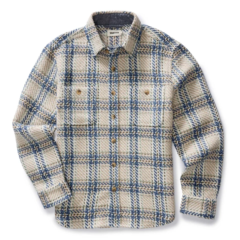 Men's Striped Shirts for a Maritime TwistThe Cutter Overshirt in Sandbar Plaid