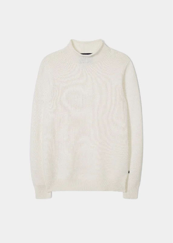 Men's Straight-Leg Jeans for a Classic FitFordwich Rolled Collar Jumper In Ecru - Regular Fit