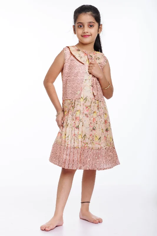 Sequined DressBlooming Comfort: Girls' Cotton Garden Party Frock