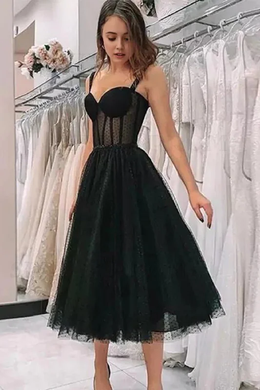 Wedding DressBlack Polka Dots A Line Homecoming Dress