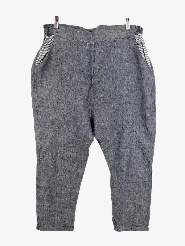 Men's Jeans in Different ColorsEva's Sunday Navy Panelled Drop Crotch Linen Pants Size L