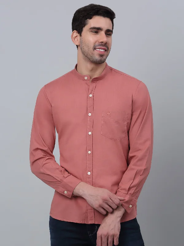 Men's Wingtip-Collar Shirts for a Classic TouchMen's Dark Peach Casual Plain Full Sleeve Shirt Men's Wingtip-Collar Shirts for a Classic TouchMen's Dark Peach Casual Plain Full Sleeve Shirt