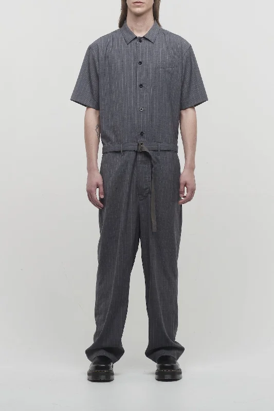 Men's Pants with Button-Down PocketsSacai Chalk Stripe Jumpsuit