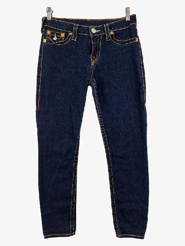 Hipster Men's JeansTrue Religion Indigo Contrast Stitch Slim Jeans Size 10